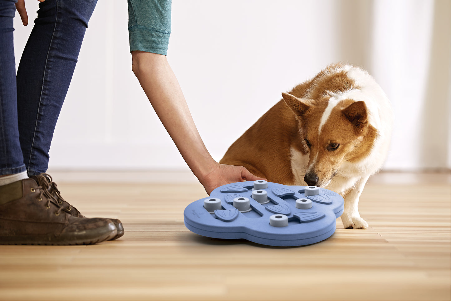 Nina Ottoson by Outward Hound dog hide and slide tan interactive treat puzzle dog toyk Interactive dog puzzle Nina Ottoson Hide n slide Purple