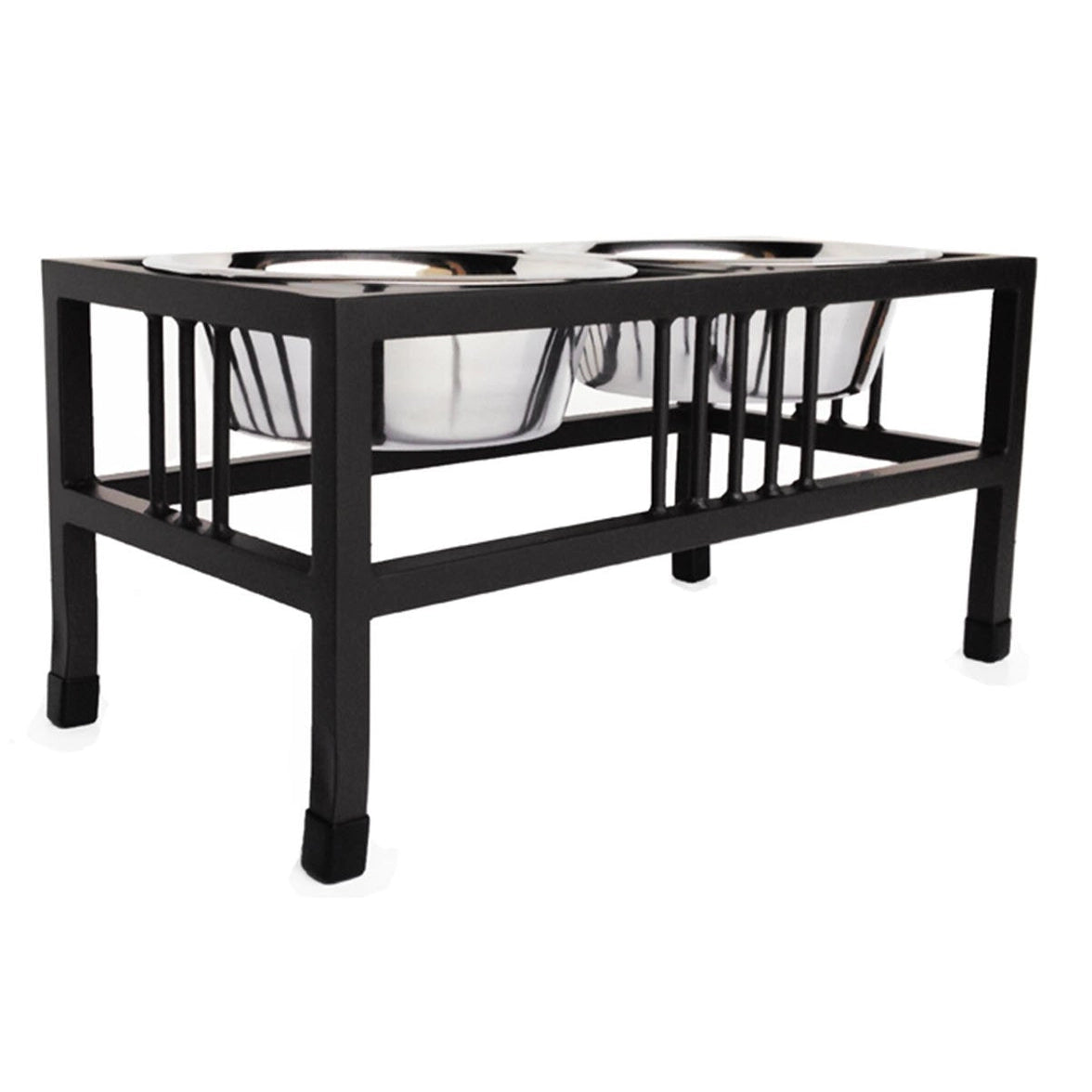 Baron Double Dog Diner Heavy duty double doog bowl Pets shop Large Black