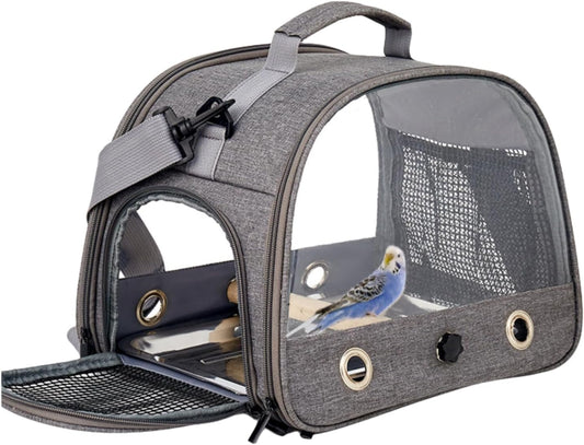 Breathable Bird Carrier Backpack – Lightweight Travel Carrier with Perch & Strap Emapoy