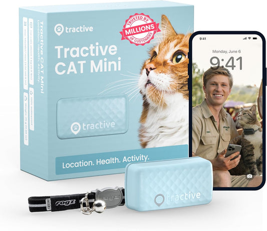 Tractive Mini GPS Cat Tracker | Market Leader | Real-Time Location Tracking | Location History | Monitor Activity | Collar Included tractive