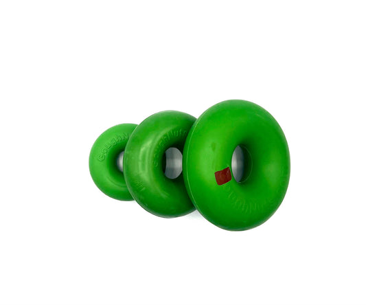 Dog Ring Toys for Aggressive chewers Green Ringm tough dog toys Goughnuts Inc.