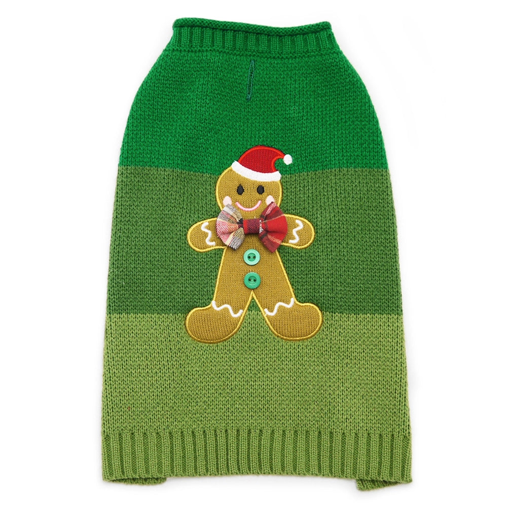 Gingerbread Man Dog Sweater Woofy and Whiskers XS