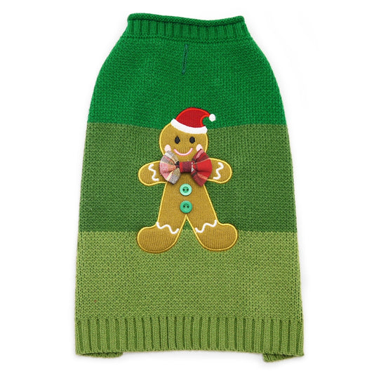 Gingerbread Man Dog Sweater Woofy and Whiskers XS