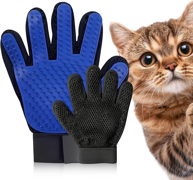 2-in-1 Pet Grooming & Bathing Deshedding Glove Pet Grooming & De-Shedding Glove blue Generic