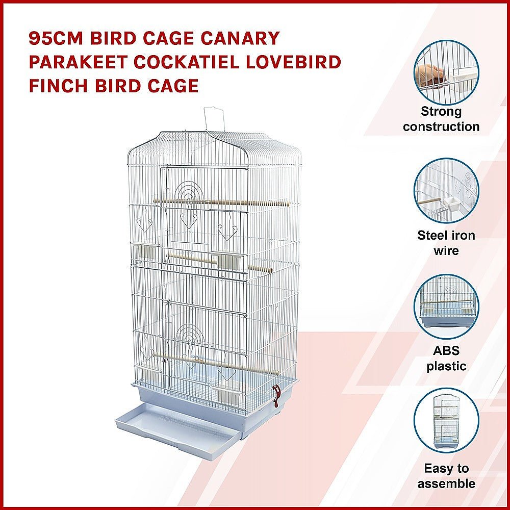 95cm Bird Cage Canary Parakeet Cockatiel LoveBird Finch Bird Cage Pet Care > Cleaning & Maintenance > Pet Grooming Supplies ipet