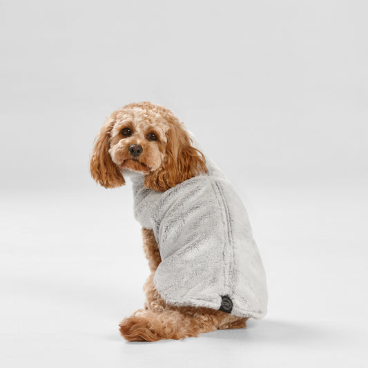 Snooza Wear – Faux Fur Coat – Arctic Wolf XS only Dog Coat Snooza Extra small (XS) Gray