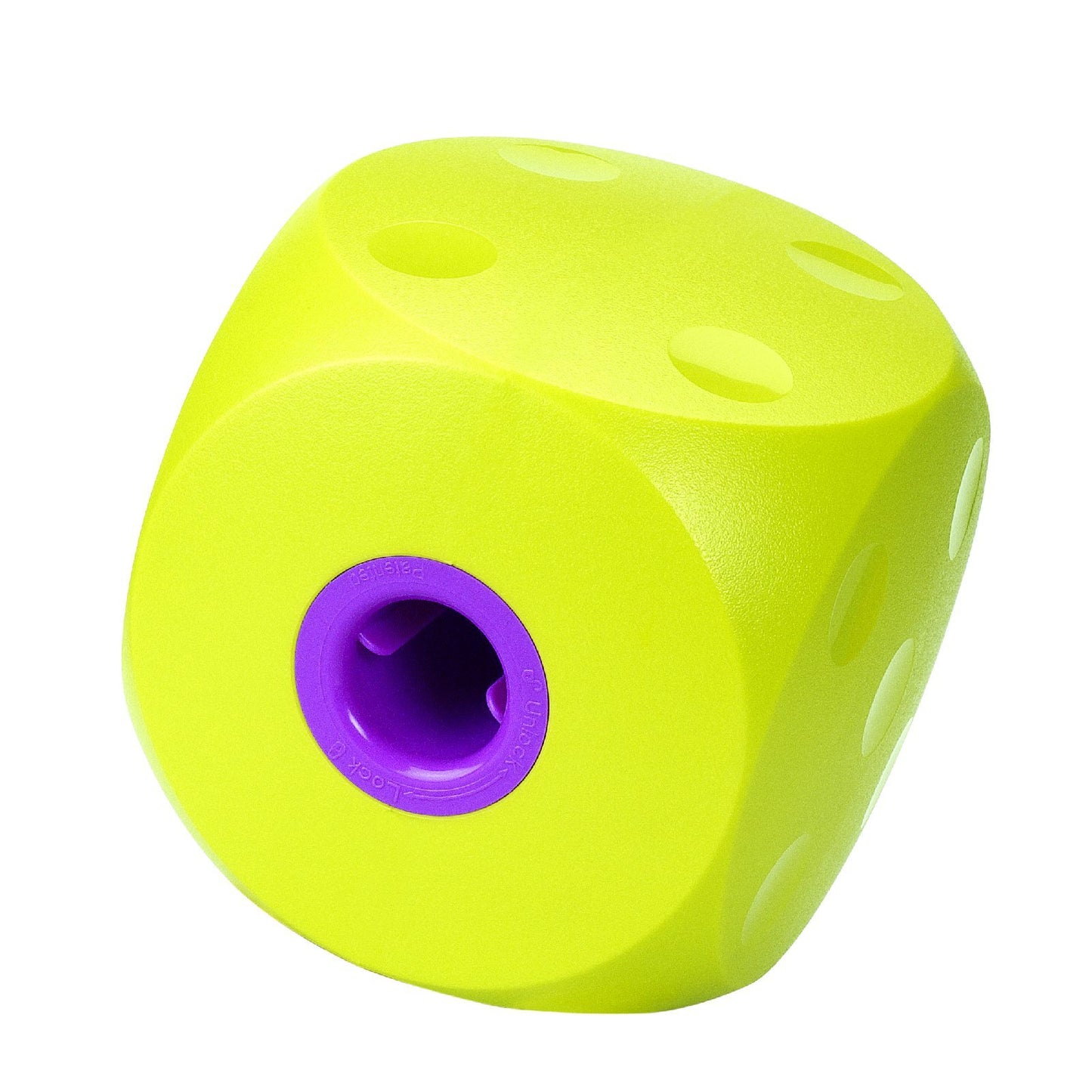 Buster Food Cube Interactive Treat Dispensing Dog Toy - Large - Purple Woofy and Whiskers Lime Large