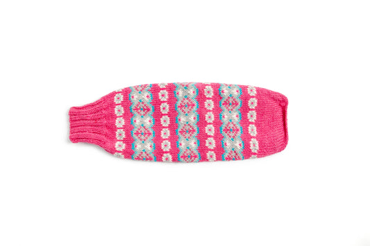 Rose Alpaca Fairisle Hand knitted dog jumper Chilli Dog