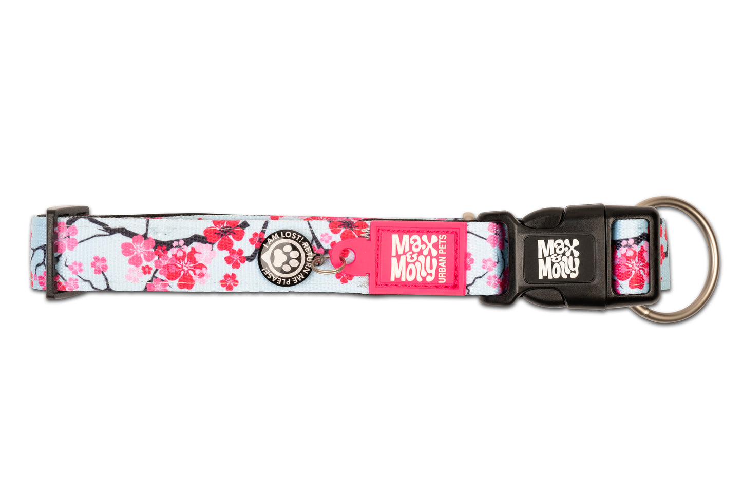 max and Molly smart Id Collar Cherry Bloom Dog Collar Max and Molly
