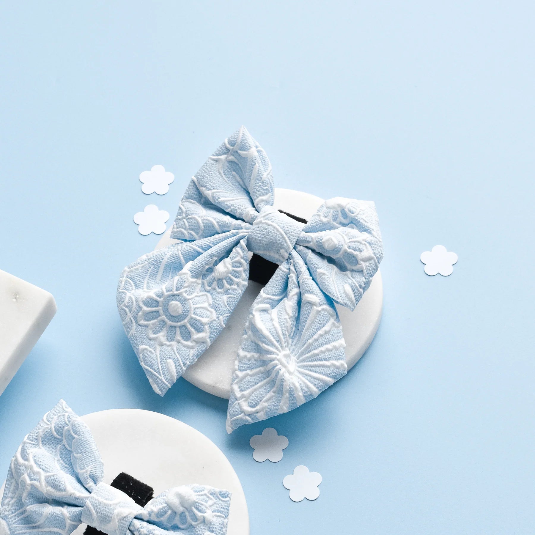 Cocopup London – LUXE Sailor Bow Tie – Baby Blue Flower pet apparel bow tie Cocopup London