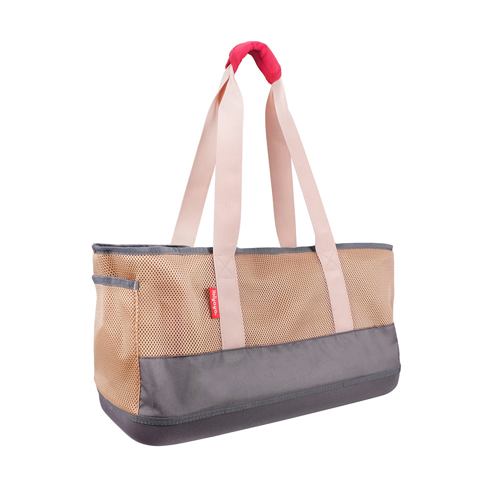 Ibiyaya Light Pet Carrier with Hardshell Base for Dachshunds & Long Pets - Khaki Pet Carrier Woofy and Whiskers Khaki