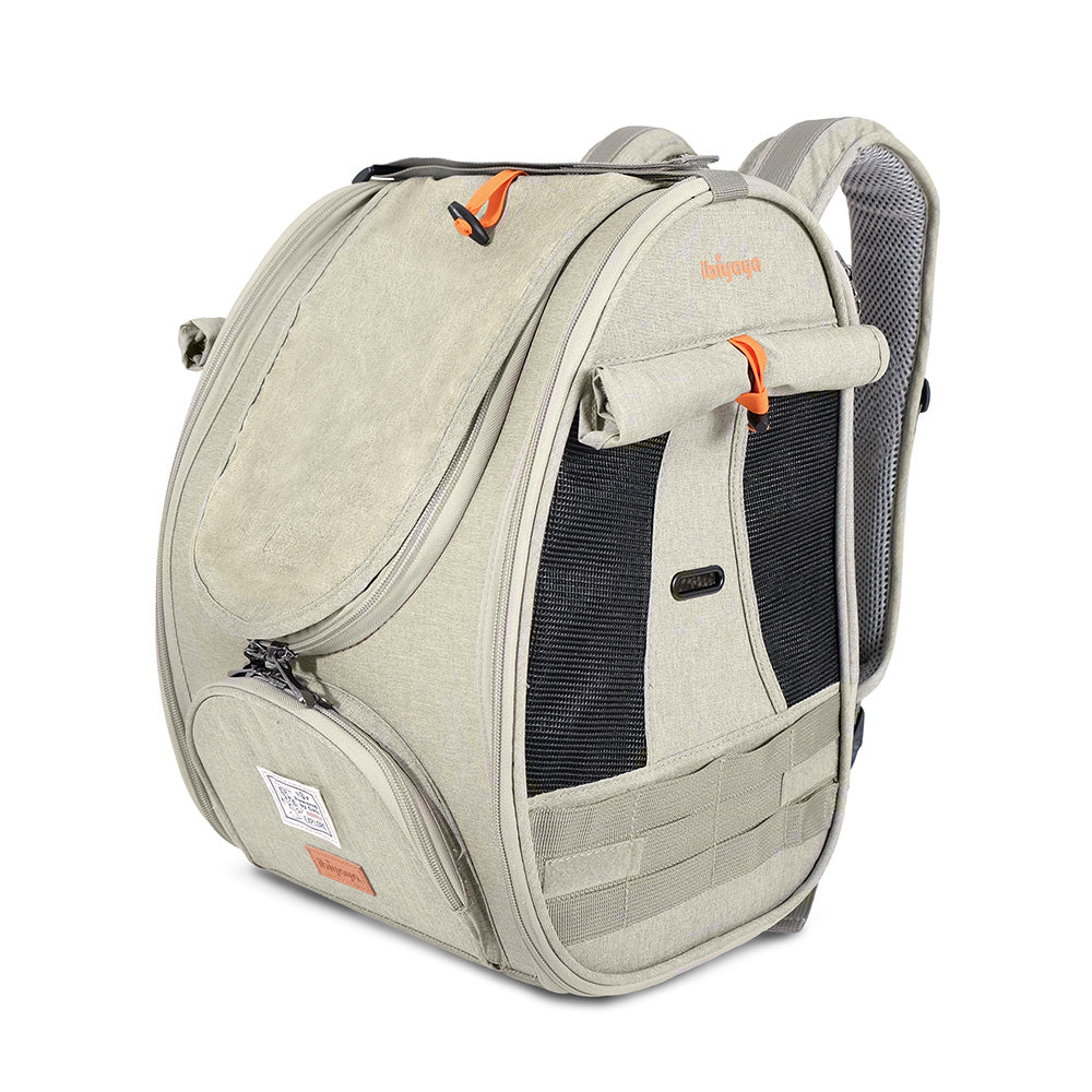 Ibiyaya Adventure Cat & Small Dog Carrier Backpack - Grey-Green Pet Carrier Ibiyaya