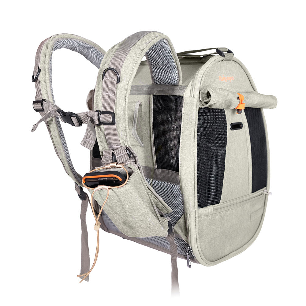 Ibiyaya Adventure Cat & Small Dog Carrier Backpack - Grey-Green Pet Carrier Ibiyaya