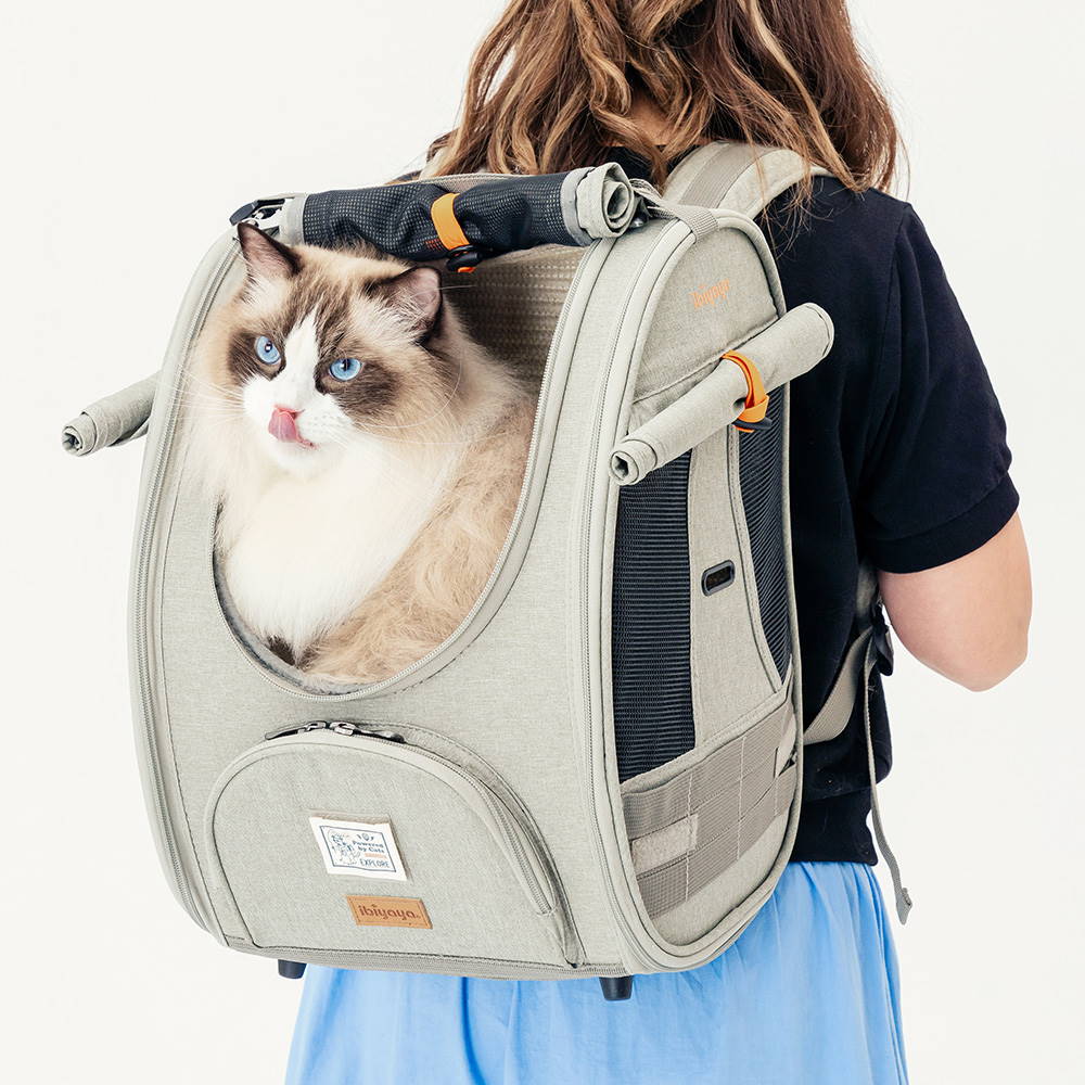 Ibiyaya Adventure Cat & Small Dog Carrier Backpack - Grey-Green Pet Carrier Ibiyaya