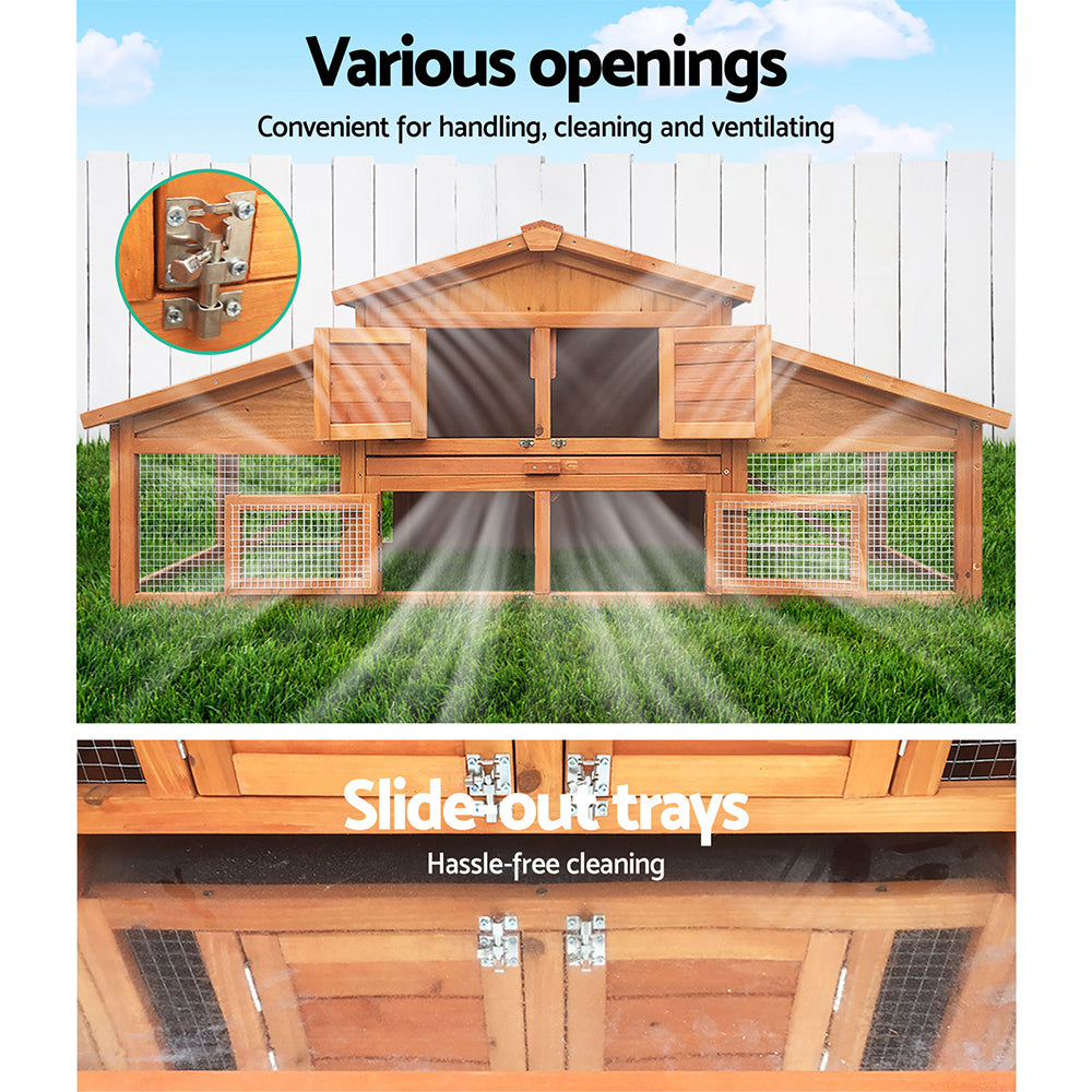 i.Pet Chicken Coop Rabbit Hutch 169cm x 52cm x 72cm Large House Outdoor Wooden Run Cage Pet Care > Coops & Hutches > Small Animal Habitats & Cages Woofy and Whiskers