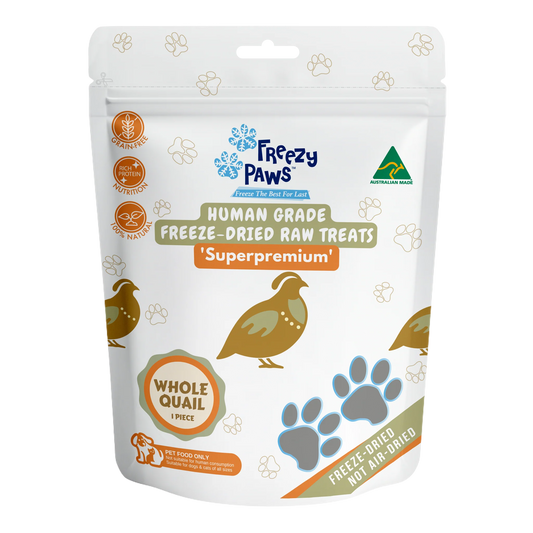 Freeze-Dried Raw Whole Quail Treat (1 piece) Dog treats freezy paws