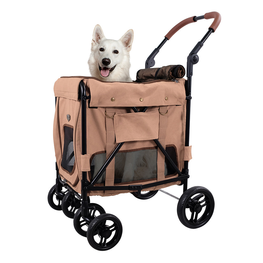 Ibiyaya Gentle Giant Dual Entry Pet Wagon for Dogs up to 25kg – Peach pet stroller Ibiyaya Peach
