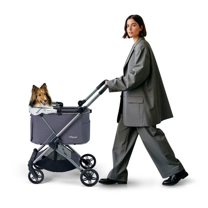 Ibiyaya Maxi Deep Carriage Pet Stroller – Gray pet stroller Ibiyaya