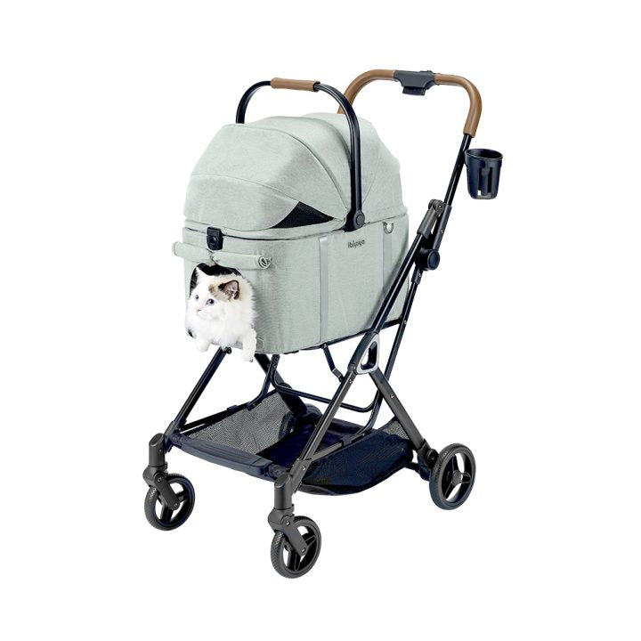 Ibiyaya Tinker Small Detach Pet Stroller Silver Gry pet stroller Ibiyaya