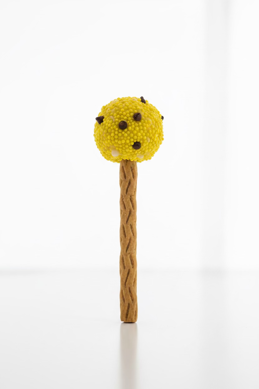 Dog cake pop yellow