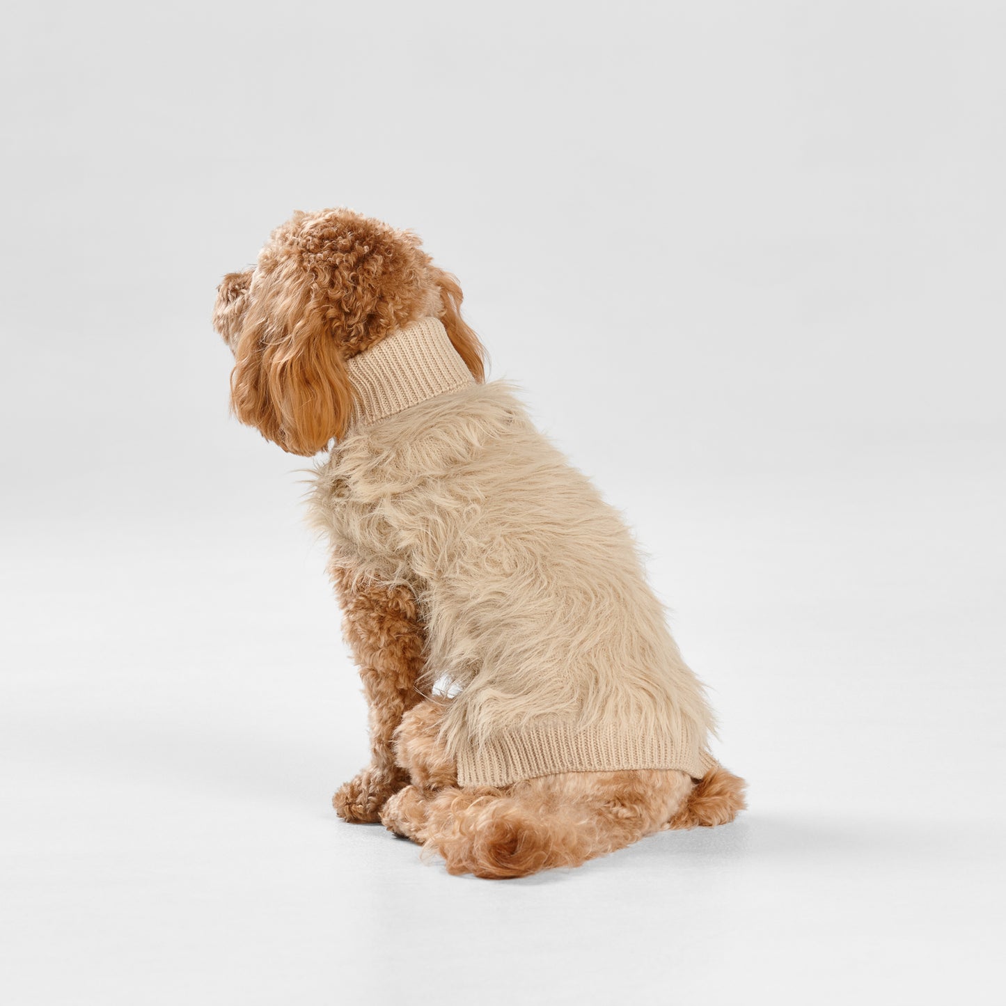 Snooza Wear – Fur Knit Jumper – Ecru Dog Apparel Snooza