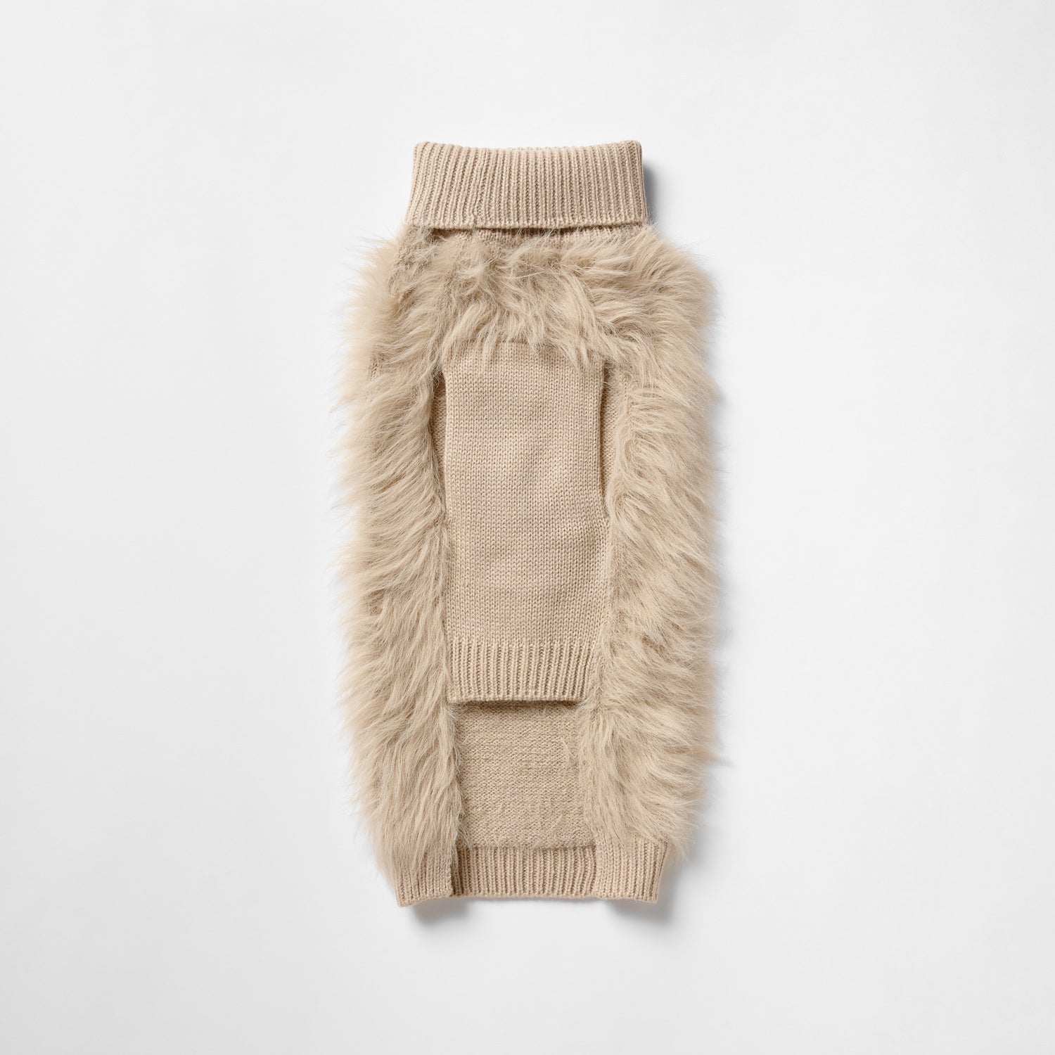 Snooza Wear – Fur Knit Jumper – Ecru Dog Apparel Snooza