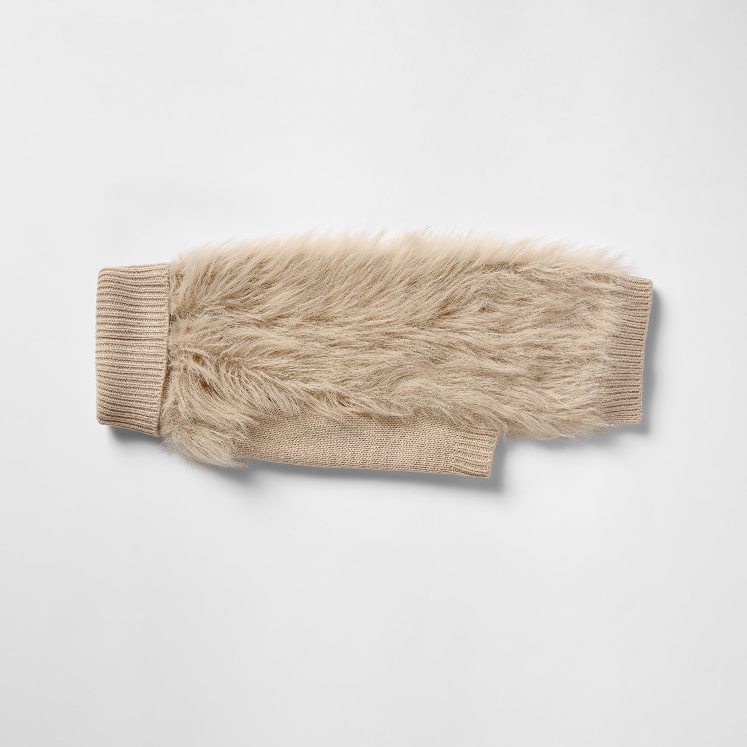 Snooza Wear – Fur Knit Jumper – Ecru Dog Apparel Snooza