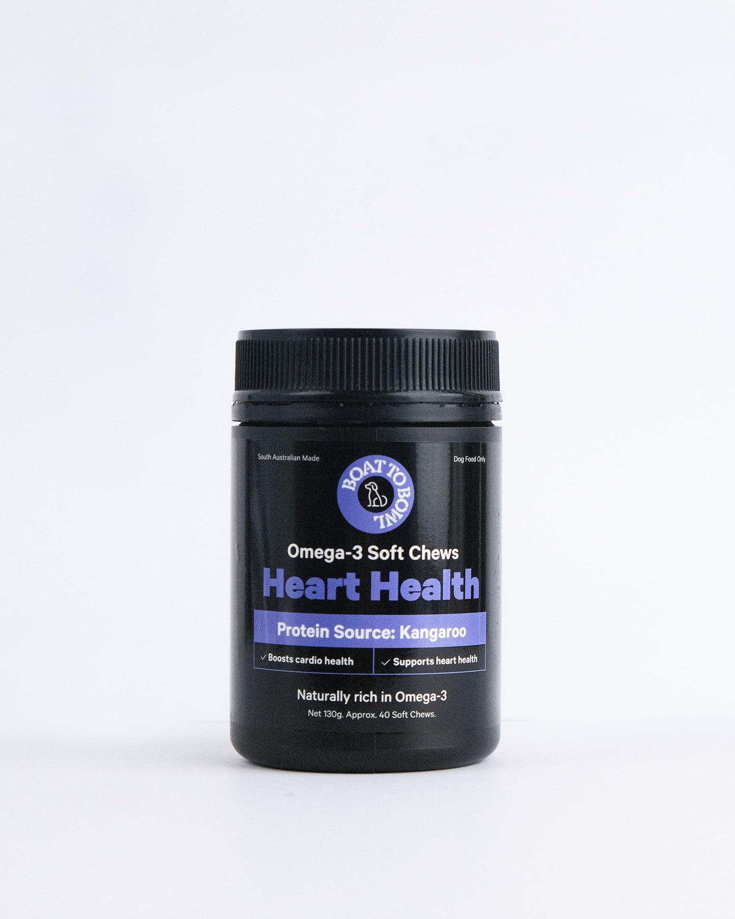 Boat to bowl omega-3 soft chews heart health Woofy and Whiskers
