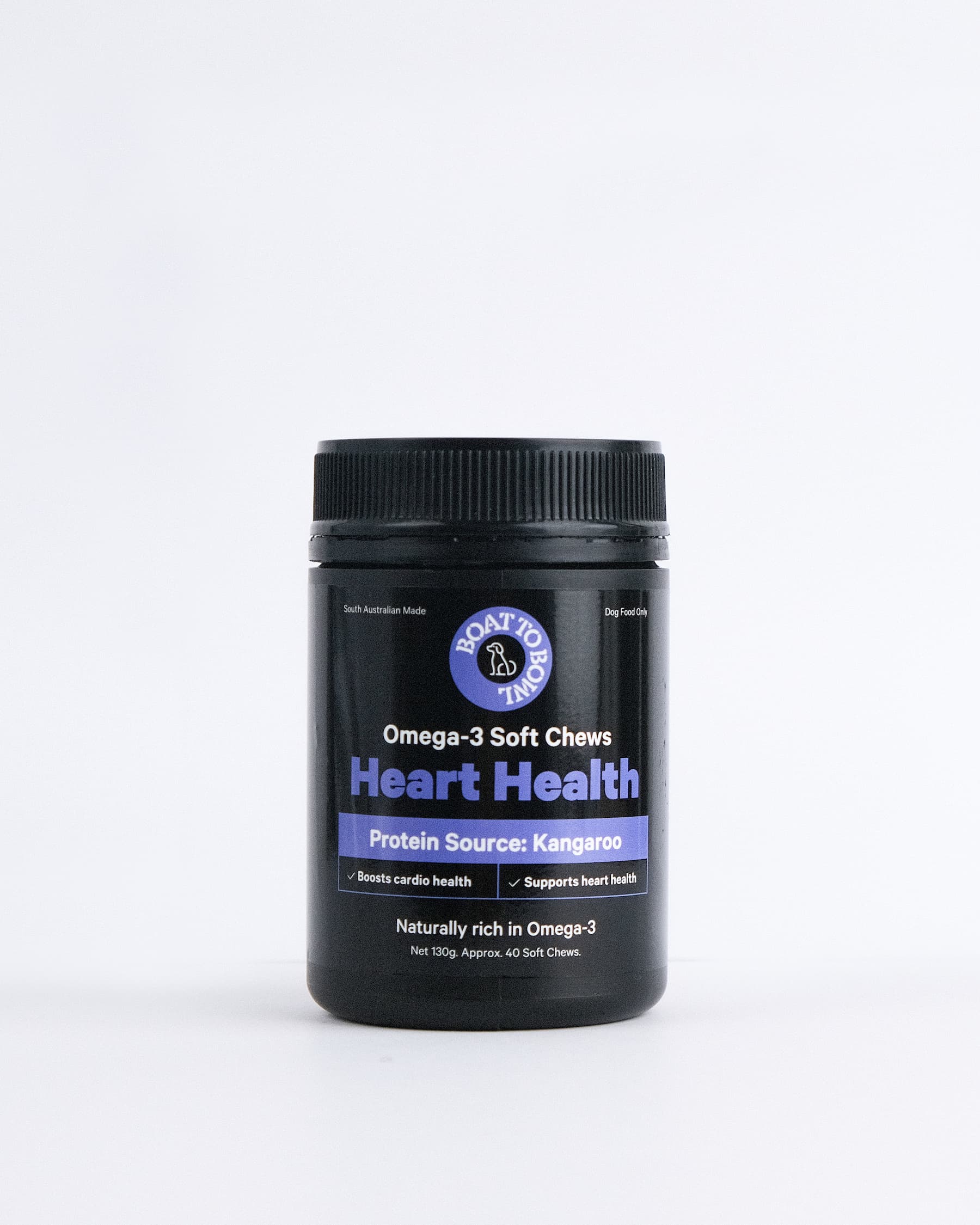 Boat to bowl omega-3 soft chews heart health Woofy and Whiskers