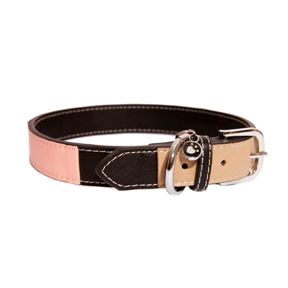 Rosewood BLACK LEATHER Dog COLLAR Dog Collar Rosewood Multicolor
