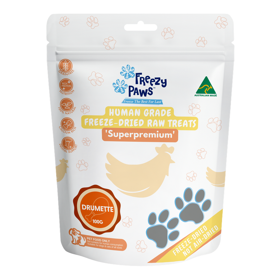 Freezy paws chicken drumettes Woofy and Whiskers