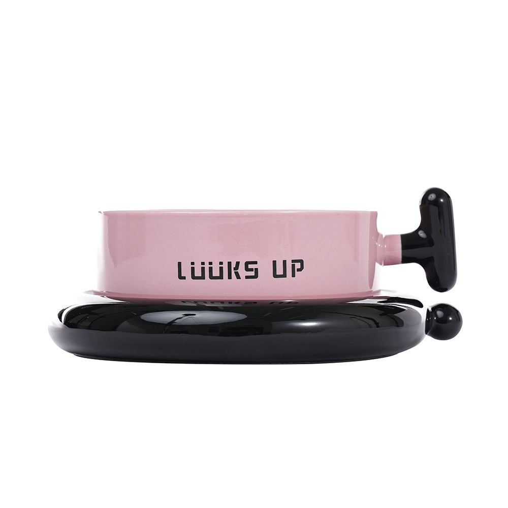 AMAZING Ceramic Bowl-Pink Woofy and Whiskers