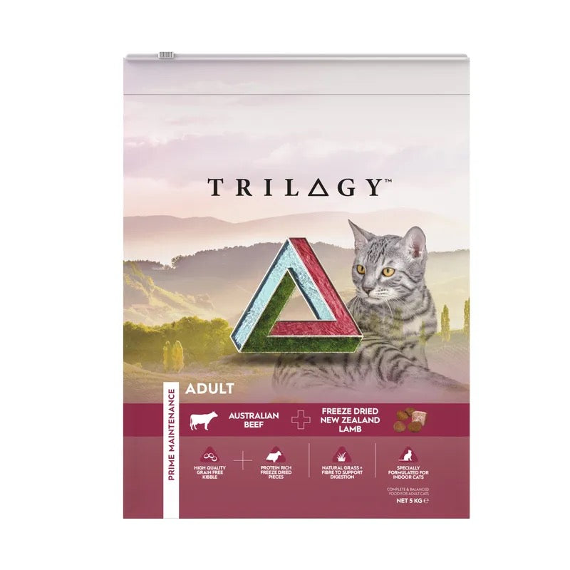 TRILOGY ADULT CAT BARRAMUNDI 5KGs Woofy and Whiskers Beef