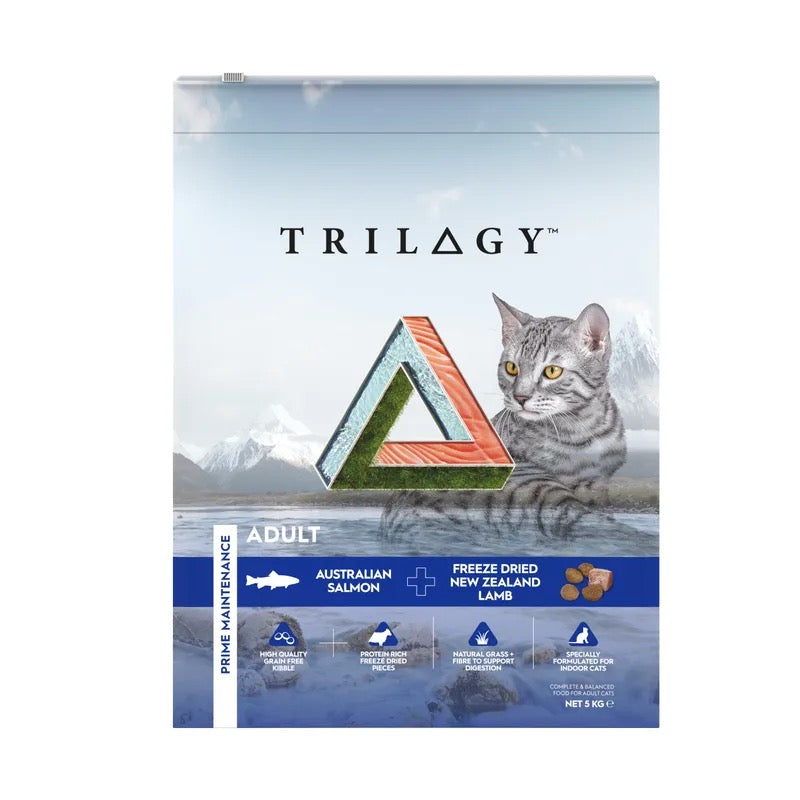 TRILOGY ADULT CAT BARRAMUNDI 5KGs Woofy and Whiskers Salmon