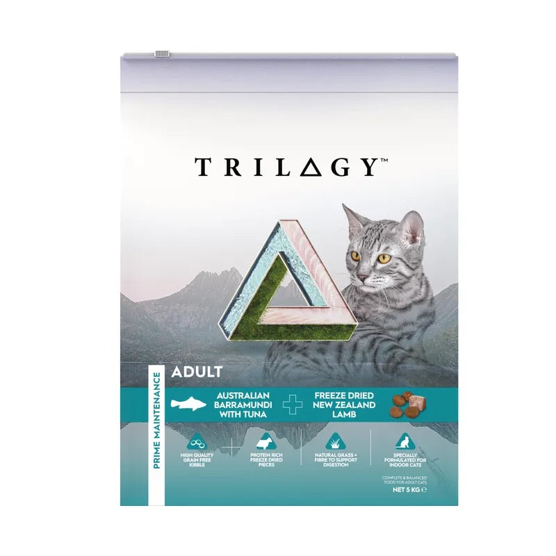 TRILOGY ADULT CAT BARRAMUNDI 5KGs Woofy and Whiskers Barramundi