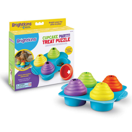 Brightkins Cupcake Party! Interactive Dog Treat Dispensing Toy & Puzzle Interactive dog puzzle brightkins