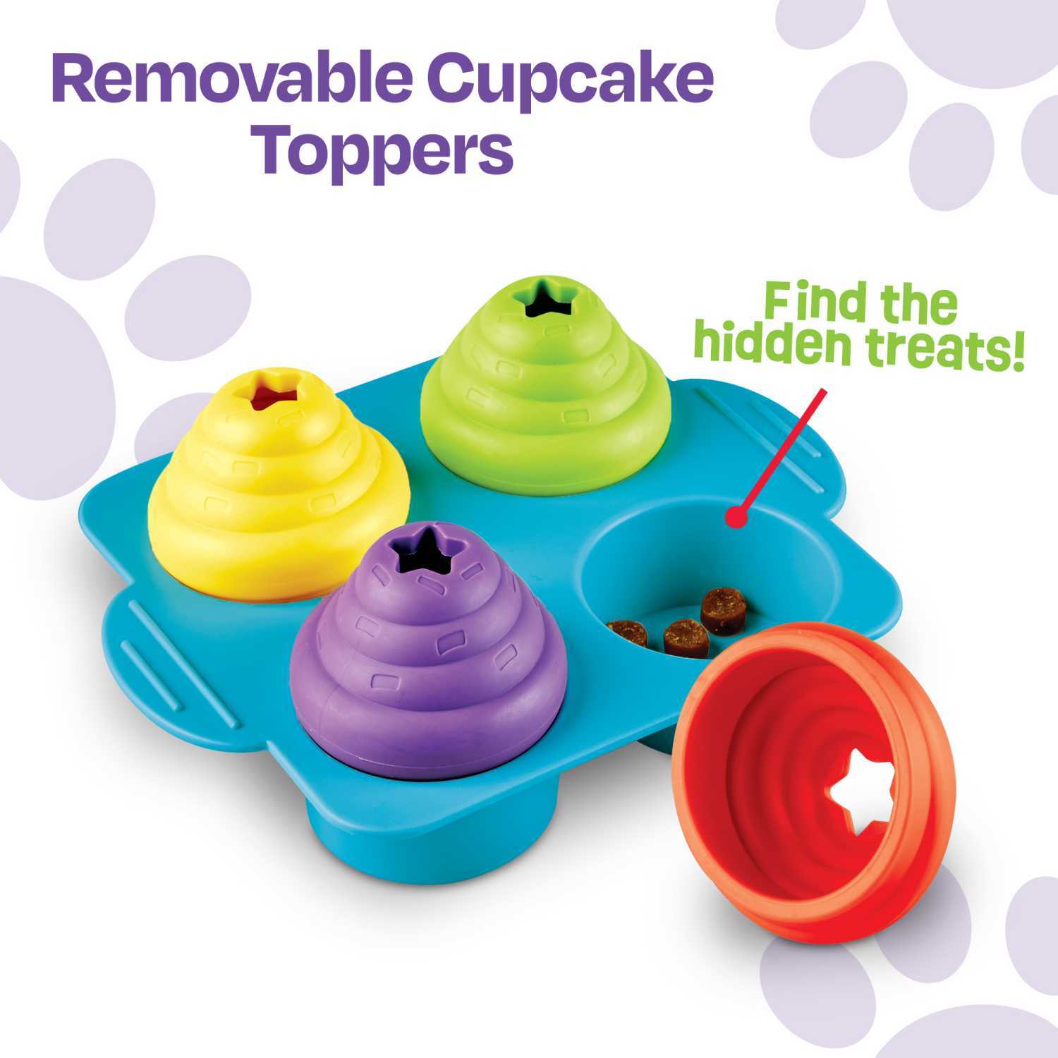 Brightkins Cupcake Party! Interactive Dog Treat Dispensing Toy & Puzzle Interactive dog puzzle brightkins