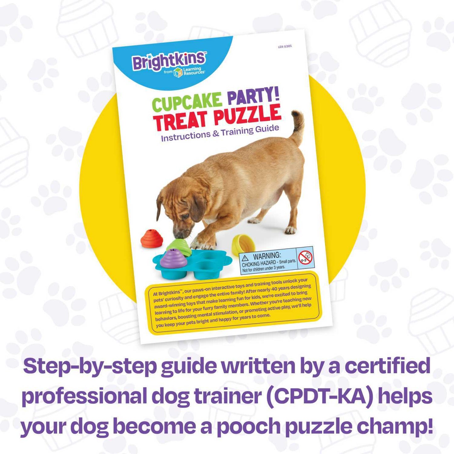Brightkins Cupcake Party! Interactive Dog Treat Dispensing Toy & Puzzle Interactive dog puzzle brightkins