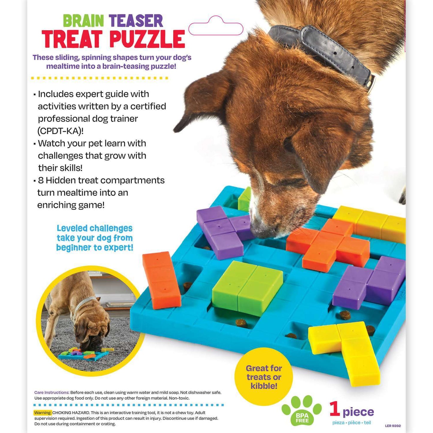 Brightkins Brain Teaser Interactive Dog Treat & Food Puzzle Interactive dog puzzle brightkins