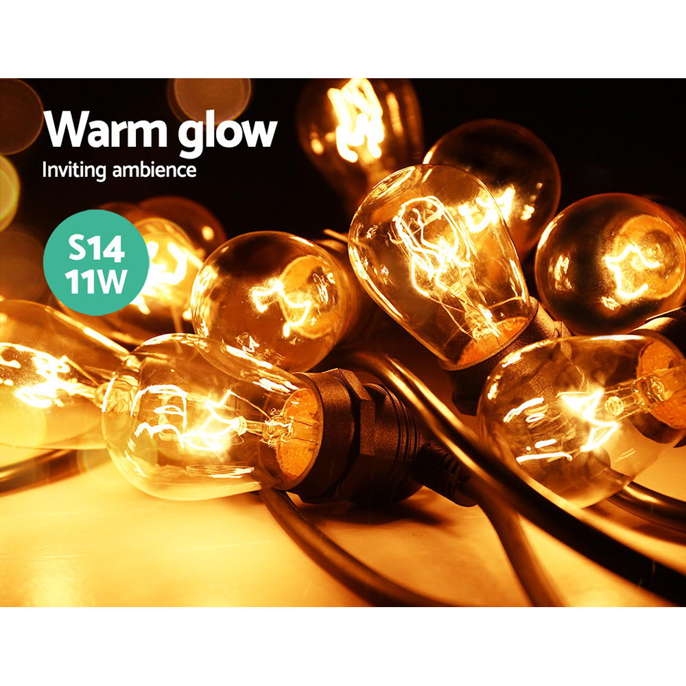 20m LED Festoon String Lights Outdoor Christmas Wedding Waterproof Garden Decor Occasions > Christmas > Outdoor Decorations & Lights Woofy and Whiskers