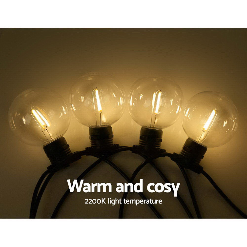 Jingle Jollys 50m LED Festoon String Lights 50 Bulbs Kits Wedding Party Christmas G80 Occasions > Christmas > Outdoor Decorations & Lights Woofy and Whiskers