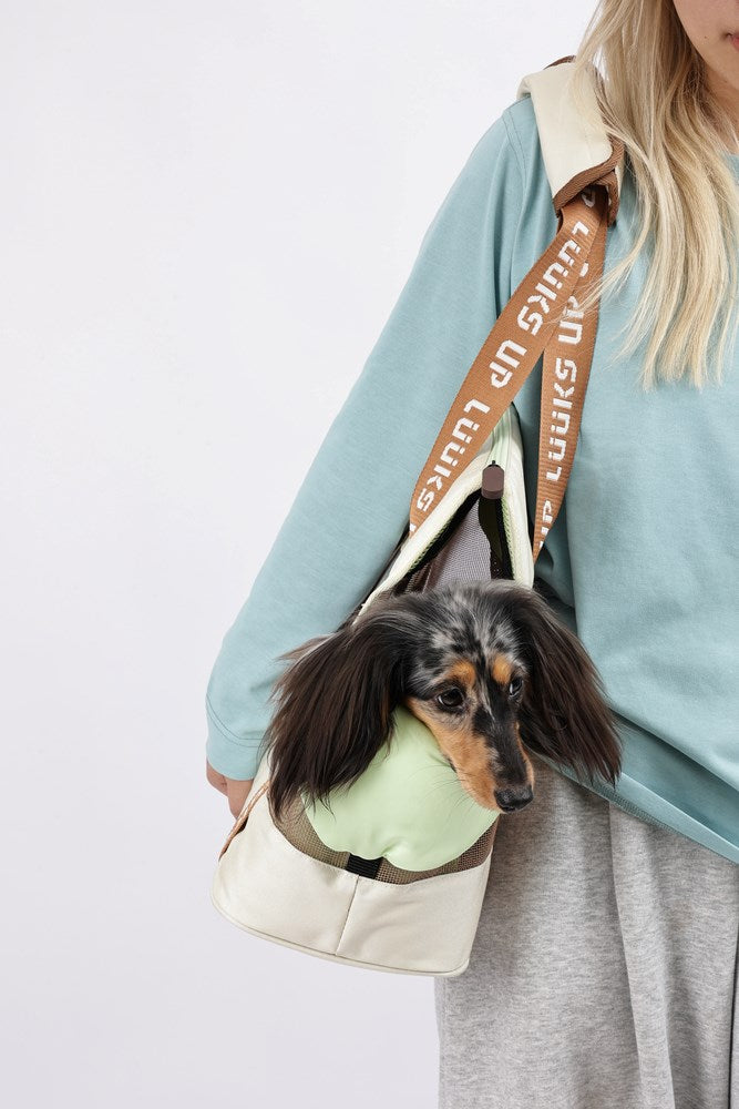 URBAN SPORT pet Tote carrier - Beige green Woofy and Whiskers