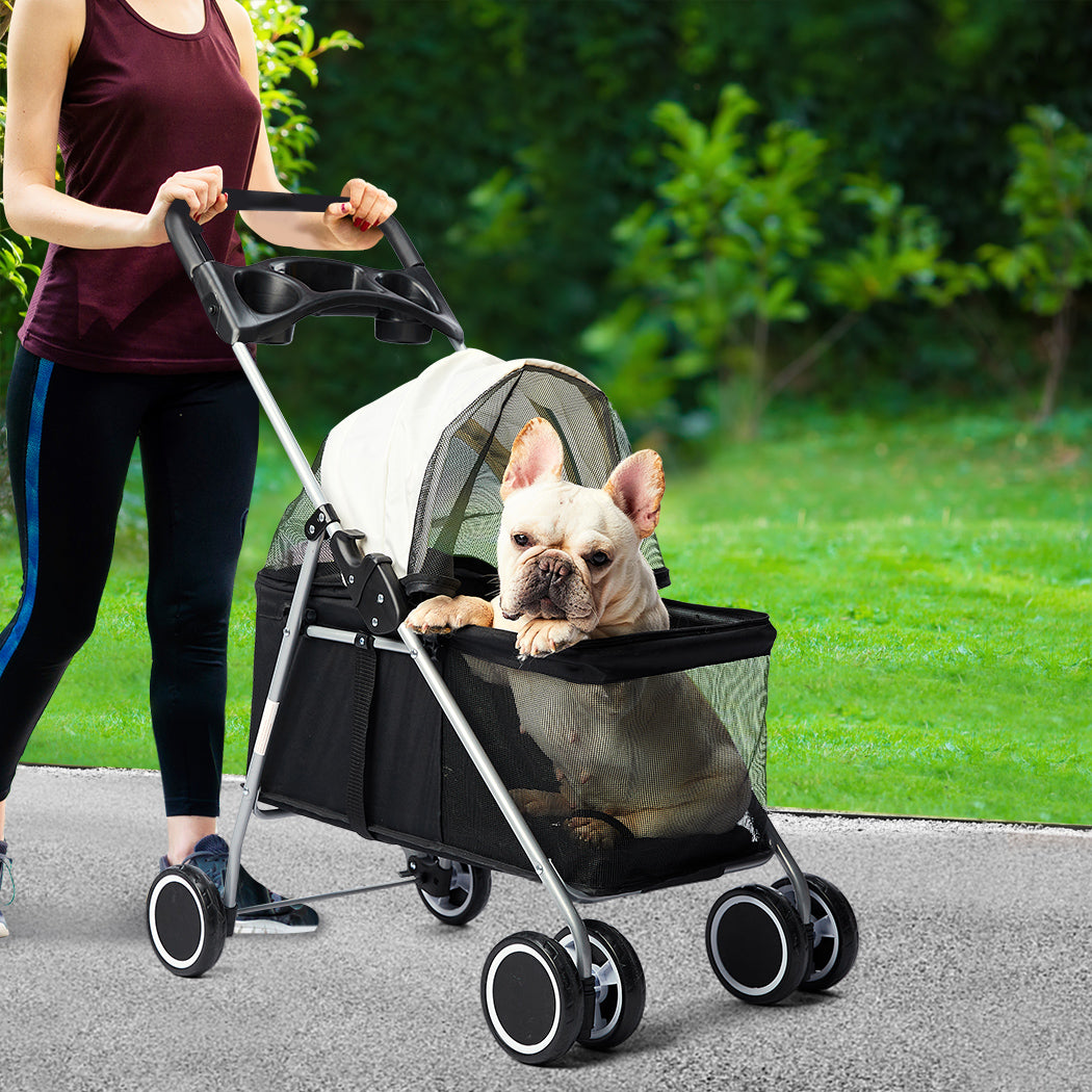 PaWz Large 3-in-1 Pet Stroller & Carrier – Black pet stroller PaWz