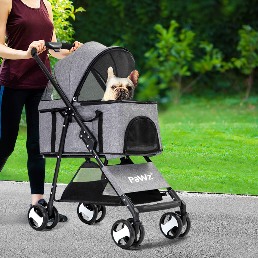 PaWz Large Pet Stroller Dog Cat Travel Grey pet stroller PaWz