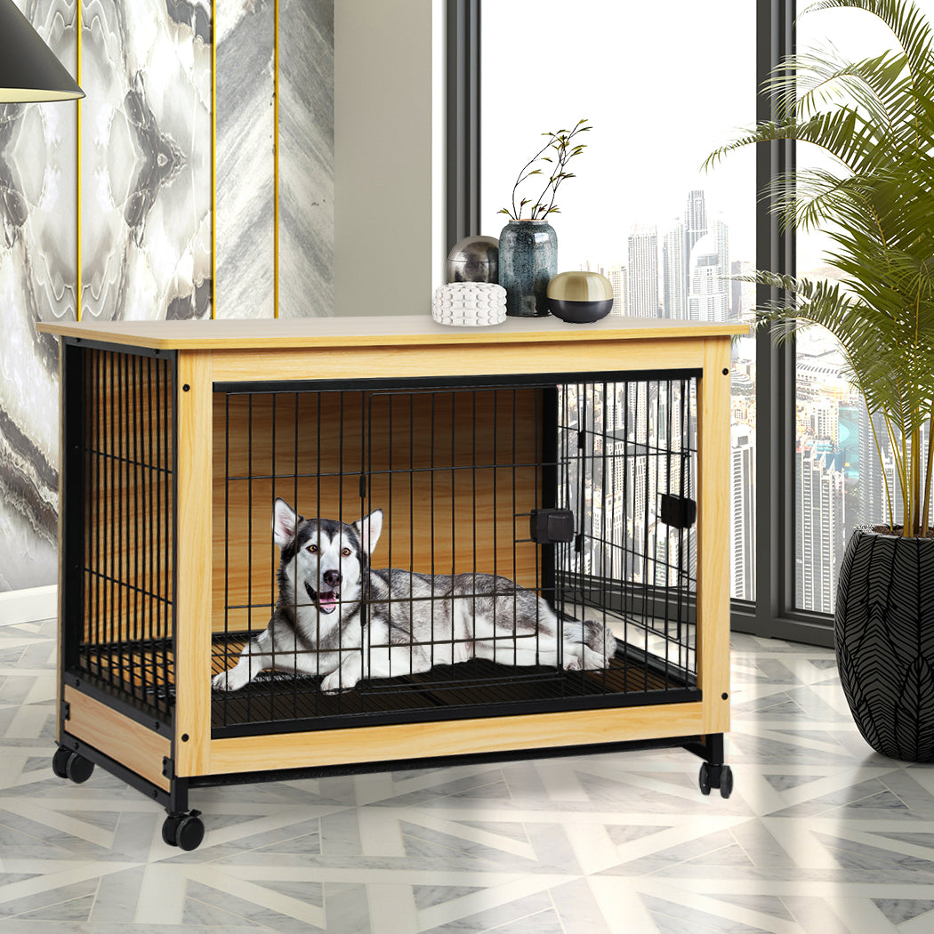 PaWz Wooden Wire Dog Kennel Side End XXL XX-Large Pet Crate PaWz