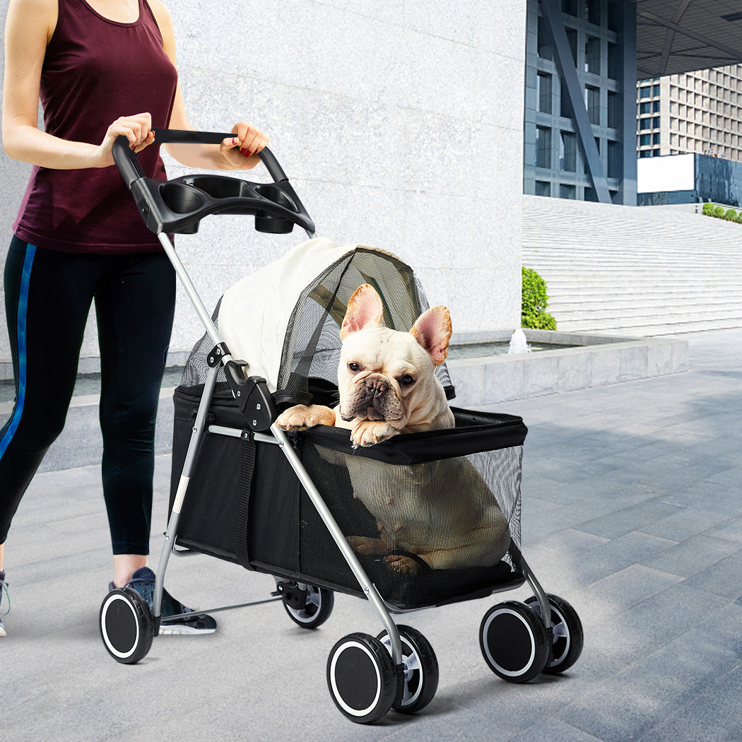 PaWz Large 3-in-1 Pet Stroller & Carrier – Black pet stroller PaWz