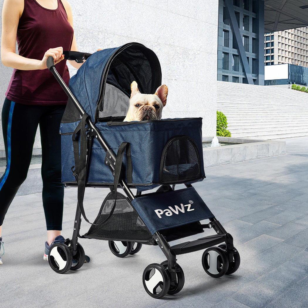 PaWz Large Pet Stroller Dog Cat Carrier Blue pet stroller PaWz