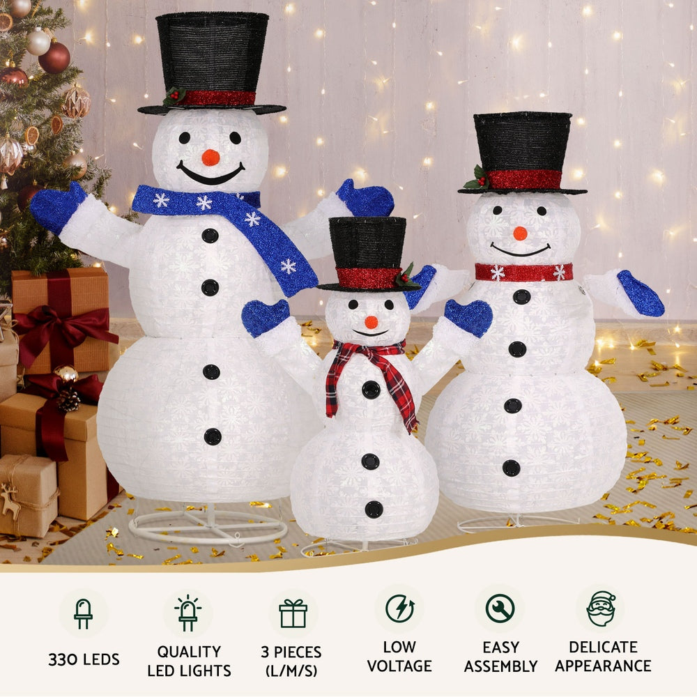 3 PCS Christmas Lights 330 LED Fairy Light Snowman Decorations Jingle Jollys Occasions > Christmas > Outdoor Decorations & Lights Jingle Jollys