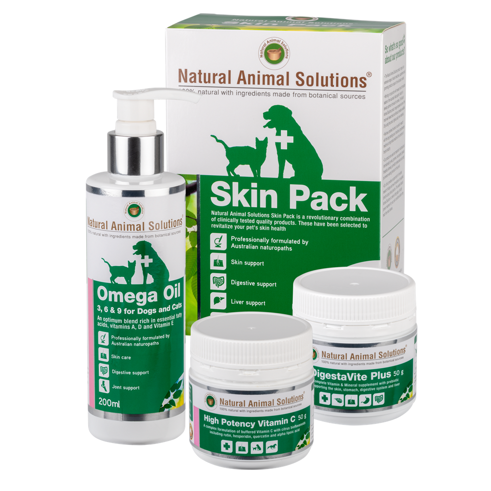 NAS Skin Pack - contains Omega Oil 3,6 & 9, DigestaVite Plus and High Potency Vitamin Woofy and Whiskers