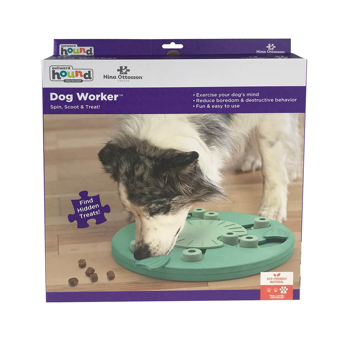 Nina Ottoson by Outward Hound dog hide and slide tan interactive treat puzzle dog toyk Interactive dog puzzle Nina Ottoson Dog Worker